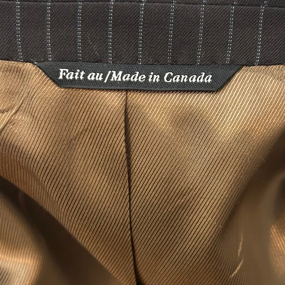 Jack Victor Blazer Mens 43 Brown Pinstripe 100% Wool 2 Button Suit Jacket Canada